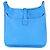 Hermès Bleu Hydra Clemence Evelyne 33 GM PHW Blu - vista 2