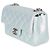 Timeless Chanel Mini Flap Rectangular en piel de cabra acolchada azul iridiscente - vista 3