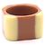 Anello Chanel in plastica marrone crema giallo Crudo - vista 2