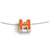 Hermès Hermes Necklace Cage d'H Metal Orange Silver Silvery  - view 1