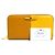 Cartera larga de cuero marrón y amarillo Prada Castaño - vista 12