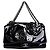 Chanel Paris-Shanghai Jumbo Camellia Petals Borsa pelle vernice nera Nero Silver hardware