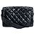 Borsa a tracolla Chanel in agnello nero - vista 3