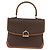 Céline Borsa CELINE Macadam Canvas PVC Pelle Marrone Oro Auth 179420A D'oro - vista 2