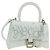 Borsa BALENCIAGA Hour Glass in pelle 2 modi Bianco Argento 592833 Auth bs34969M