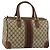 Borsa Boston GUCCI GG Supreme Web Sherry Line PVC Beige Oro Auth 178730 D'oro