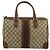 Borsa Boston GUCCI GG Supreme Web Sherry Line PVC Beige Oro Auth 178730 D'oro - vista 2