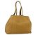 Bolsa Tote PRADA de couro marrom prata Auth 179442A