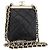 CHANEL Borsa a Spalla Matelassé in Pelle di Agnello Nera con Catena e CC Dorati Autentica 179592SAM