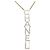 Collana con logo CHANEL in metallo Champagne Gold CC Auth 178801SM D'oro