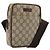 Borsa a Spalla GUCCI GG Supreme PVC Beige Argento 122754 Auth hk3711