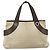 Bulgari Borsa BVLGARI Logo Mania in tela beige e argento Auth 180078 - vista 2