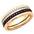Anello Boucheron, "Quatre Classique Small", tre toni d'oro, PVD marrone e diamanti.
