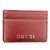 Gucci Tarjetero de piel grabada Rosso Ancora Roja