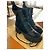 Louis Vuitton Stivaletti con Lacci in Pelle e Camoscio Nero - vista 15
