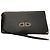 Borsa a pochette Delvaux in pelle nera effetto coccodrillo Nero