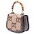 Borsa Gucci Beige Mini Jumbo GG Canvas 1947 Bamboo Top Handle - vista 2