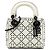 Lady Dior in agnello morbido bianco con cannage e borchie