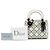 Lady Dior in agnello morbido bianco con cannage e borchie - vista 8