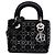 Lady Dior Mini in raso nero con cannage e decorazioni in strass e cristalli