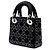 Lady Dior Mini in raso nero con cannage e decorazioni in strass e cristalli - vista 2