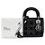 Lady Dior Mini in raso nero con cannage e decorazioni in strass e cristalli - vista 7