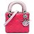 Lady Dior Mini Cannage aus dreifarbigem rosa Lammleder Dior Pink