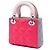 Lady Dior Mini Cannage aus dreifarbigem rosa Lammleder Dior Pink - Ansicht 2
