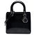 Lady Dior in vernice nero, misura Medium