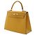 Hermès Kelly II Sellier 28 in pelle Epsom gialla Giallo Senape - vista 3