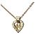 Collana con pendente a cuore in strass placcato oro Dior Gold D'oro - vista 2