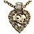 Collana con pendente a cuore in strass placcato oro Dior Gold D'oro - vista 3