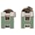 Hermès Hermes Cage d'H H-Cube Logo Stud Earrings Silvery  - view 1