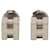 Hermès Boucles d'oreilles clous Hermes Cage d'H H-Cube Logo Argenté Blanc  - vue 1
