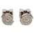 Hermès Boucles d'oreilles clous Hermes Cage d'H H-Cube Logo Argenté Blanc  - vue 2