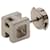 Hermès Boucles d'oreilles clous Hermes Cage d'H H-Cube Logo Argenté Blanc  - vue 4