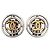Orecchini tondi vintage Chanel Coco Mark Argento D'oro