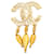 Spilla Chanel Coco Mark con frange e logo D'oro
