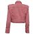 Chaqueta vaquera corta con cinturón Balmain en algodón rosa - vista 4