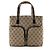 Tote Gucci Vintage GG Canvas Double Pocket Castaño Beige