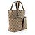 Tote Gucci Vintage GG Canvas Double Pocket Castaño Beige - vista 2