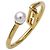 Fendi Ring aus Goldmetall mit Kunstperle Golden