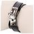 Bracciale Kelly Double Tour in pelle Strand Hermès Nero Argento - vista 16