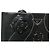 Borsa a mano in pelle con logo triangolo Prada e motivo floreale Nero - vista 6