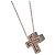 Collana a Croce Damiani Belle Époque in Oro Rosa e Diamanti D'oro