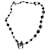 Collana Chanel CC Logo con Perle e Strass Nero Grigio Metallico  - vista 1