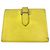 Portafoglio Hermès Bicolor Bearn Compact Verso H Logo Rosa Giallo