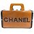 Vanity Beauty case Chanel Vintage CC Coco Mark Logo Marrone Nero