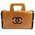 Vanity Beauty case Chanel Vintage CC Coco Mark Logo Marrone Nero - vista 2