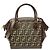 Borsa Fendi Zucca marrone in pelle e jacquard